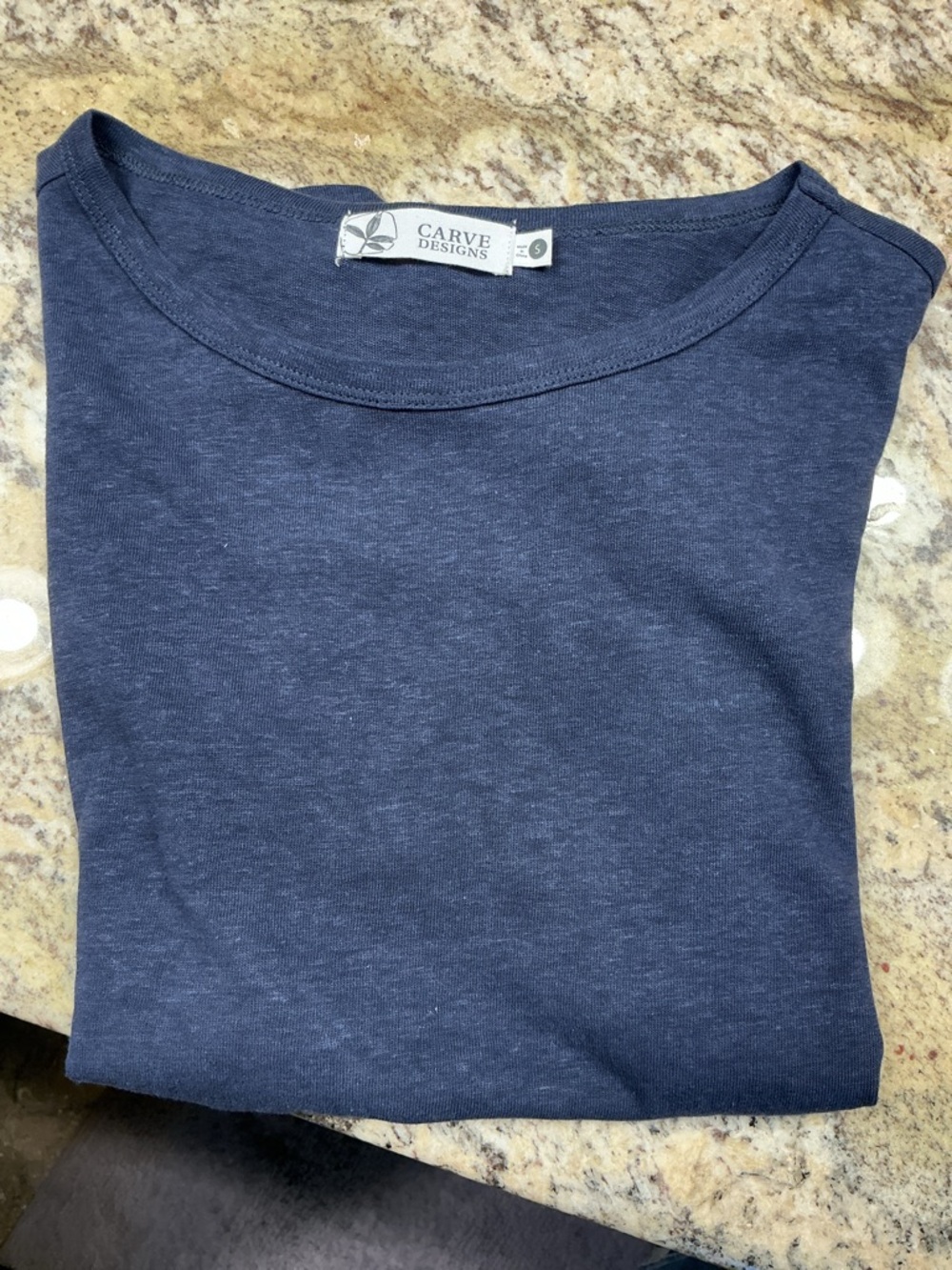 Carve Designs Navy Flutter tee, S - Picture 9 of 9